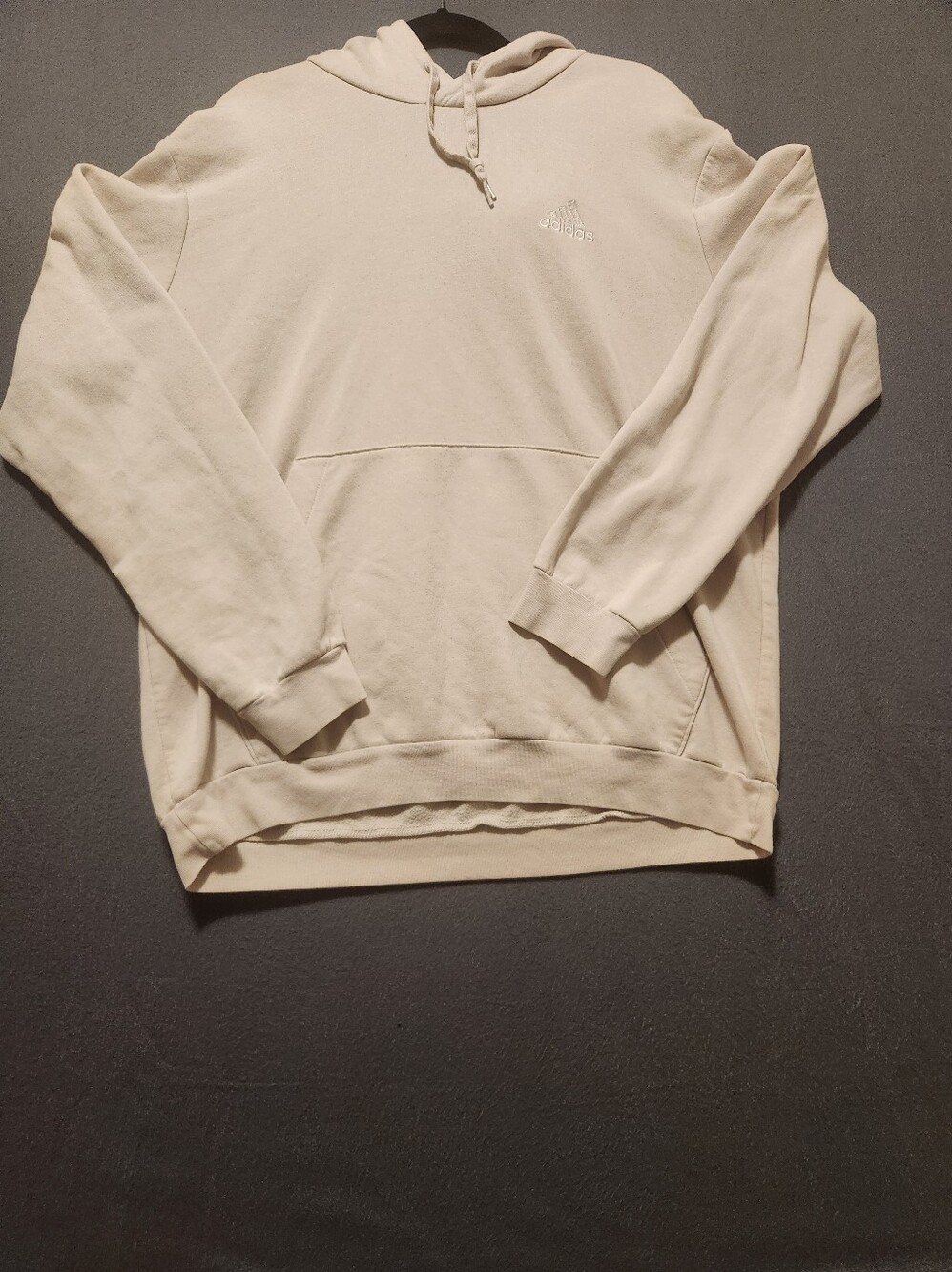 Adidas Hoodie Men XL Beige One Big Pocket Pullover